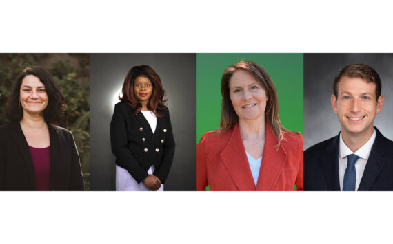 From left to right: Emily Alvarado, Kimberly Cloud, Jolie Lansdowne and Joe Fitzgibbon are running to represent the state’s 34th Legislative District, which includes Vashon-Maury Island. (Photos obtained from the candidates or their campaign websites.)