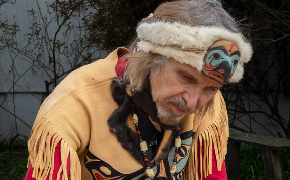 Vashon Island, Washington:
Portrait of Odin Lonning, a traditional Native American artist and carver. From People at Work