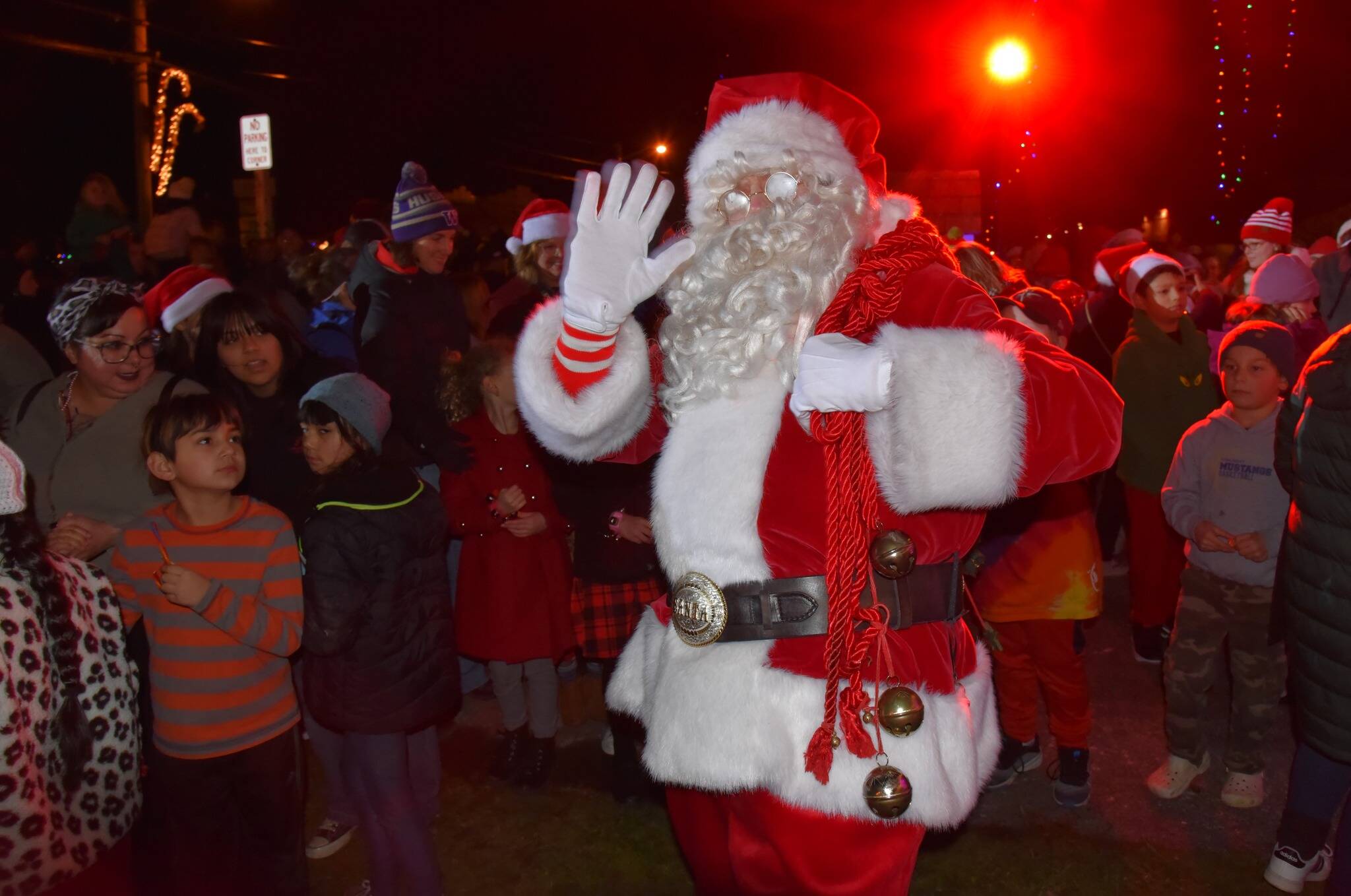 Santa waves to the camera at WinterFest 2023. (Jim Diers photo)