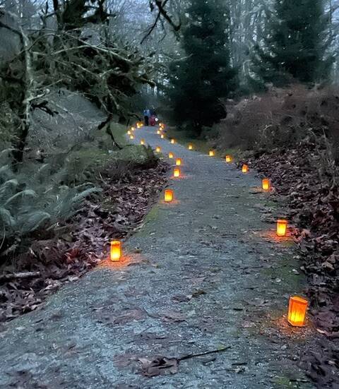 A past luminaria walk on the Land Trust trail. (Courtesy photo)