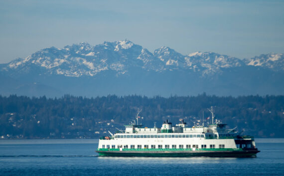 Alex Bruell photo
A vessel in the Washington State Ferries fleet sails in the Salish Sea near Vashon on a cold, sunny January day.